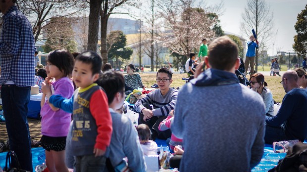 A shot from a 'hanami picnic' that we joined while our mission team was in Japan. Groups of non-believing families arrived with their kids and we had the opportunity to kick a ball around with them and do some face painting while our fluent Japanese speakers spoke to their parents.